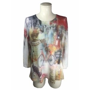 Cactus Paris Rhinestone Tee Shirt - Woman's Small